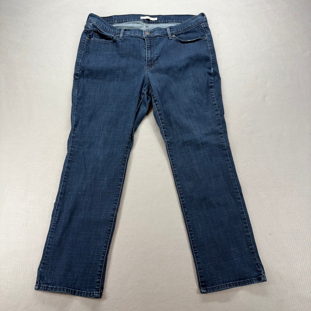 Levi's Classic Straight Jeans Womens 18W Blue Dark Wash Mid Rise Denim